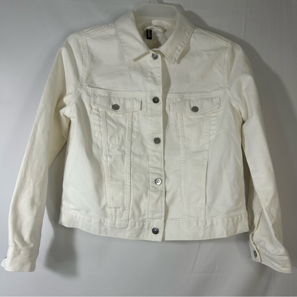 H&M Off-White Denim Jacket - Size Medium